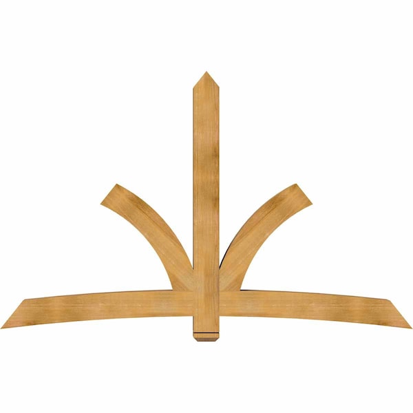 Ekena Millwork Davenport Rough Sawn Timber Gable Bracket, Western Red Cedar, 96"W x 60"H x 6"D x 6"F, 15/12 Pitch GBW096X60X0606DAV00RWR - main